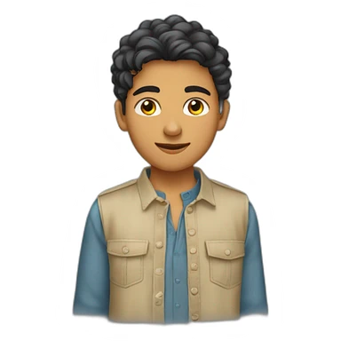 Un jeune homme de 14 ans portant une chemise marocaine sticker