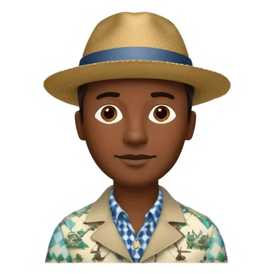 Homme. Créole réunionnais avec chapeau tour eifeil sticker