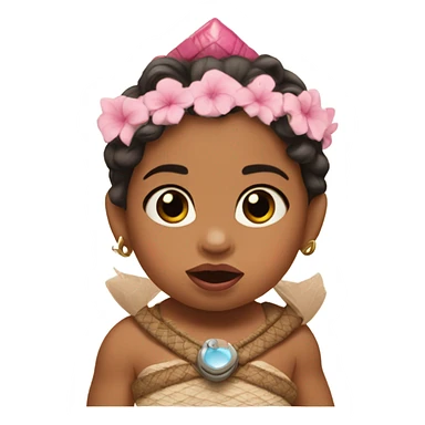 baby princess moana from the Disney movie with a pink pacifier in her mouth sticker
