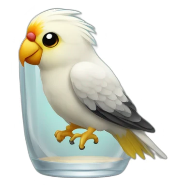 cockatiel in glass sticker