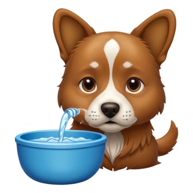 Dog, water bowl sticker