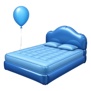 Blue bed balloon style shiny sticker