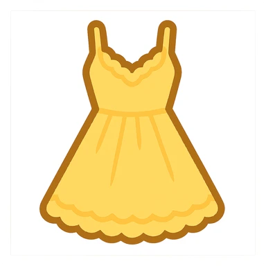 frilly lacey butter yellow summer sundress, flat twitter-style emoji sticker