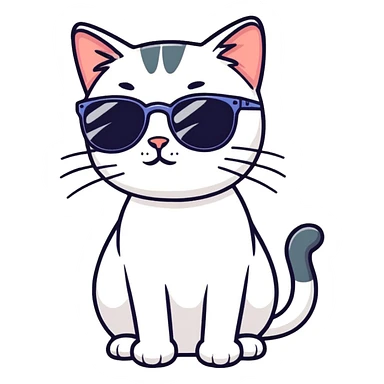 Cat with sunglasses sticker