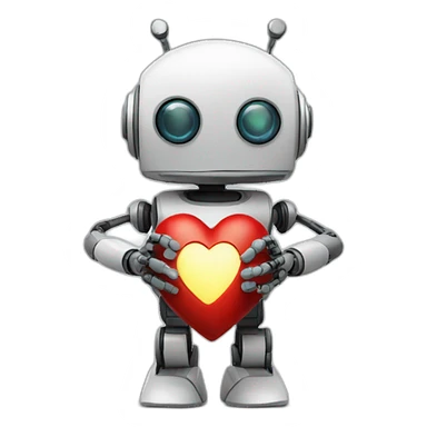 robot doing heart with hands sticker
