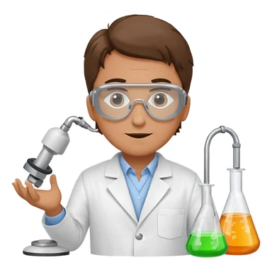 inventor working in a lab sticker