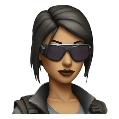 cyberpunk shades lara croft sticker