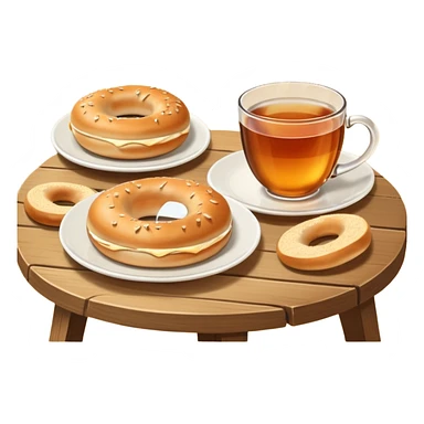 Tea and bagels sticker