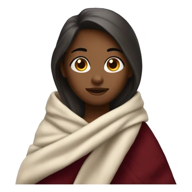 Burgundy girl with a blanket  sticker