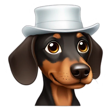 Dachshund brown, doctor hat sticker