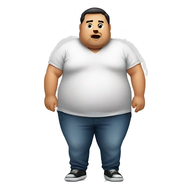 Fat man with shirt on Looking in the mirror  sticker
