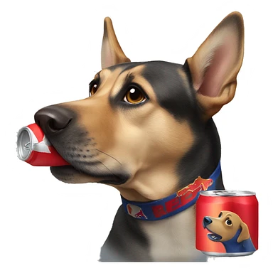 dog drinking redbull sticker