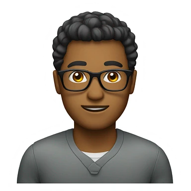 Emoji with black glasses and clear lenses sticker