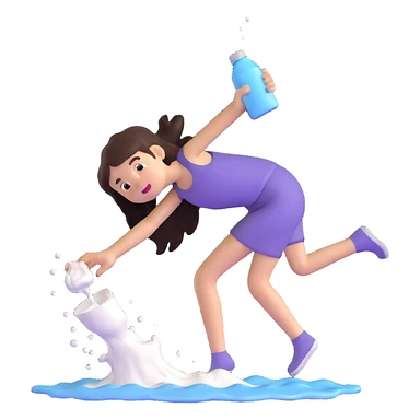 girl getting splashed with milk sticker