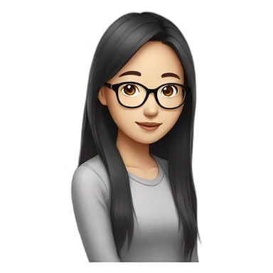 Pretty asiat Girl with glasses sticker