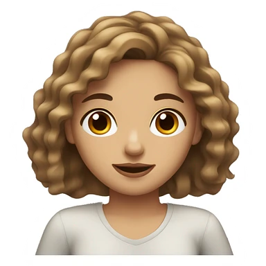 A girl with wavy hair and light skin with black eyes and brown hair drinking coffee sticker