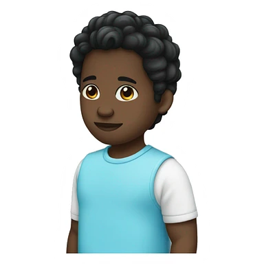 Half black have baby blue heart sticker