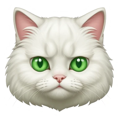 A grumpy white cat sticker