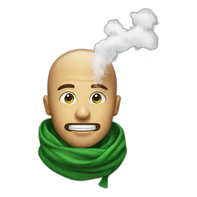 Smoking with green scarf sticker