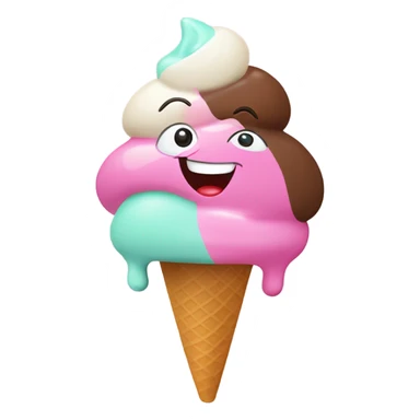 Ice cream with a face  sticker
