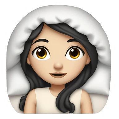 White girl with black hair going to bed sticker