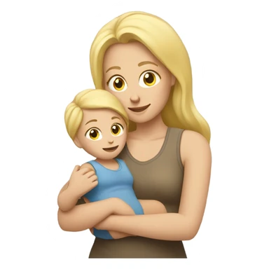 Blonde mother with child sticker