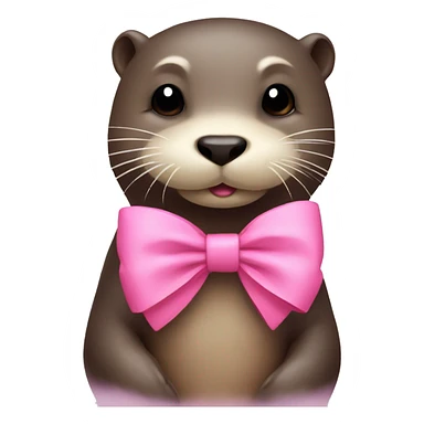 otter with pink bow sticker