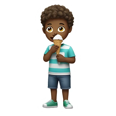 boy eating ice cream sticker
