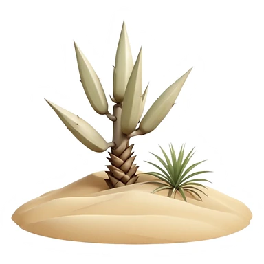 generate realistic detailed yucca in 3d style with sand  sticker