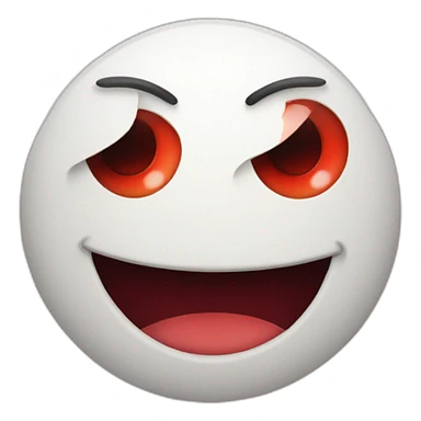 A circle face emoji with bloodshot eyes and smiling lips sticker