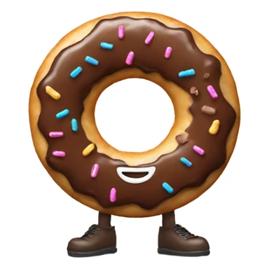 Smiling donut with arms and legs sticker