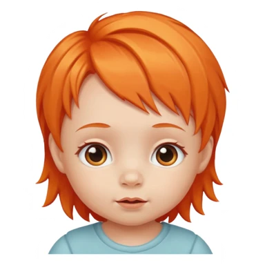 orange hair baby  sticker