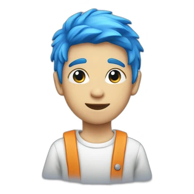 Blue hair boy with a stopp sign shirt sticker