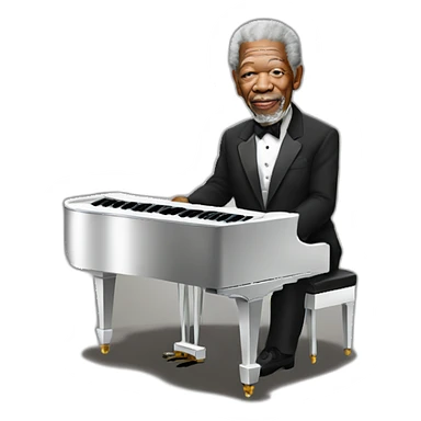 Morgan Freeman　playing piano sticker