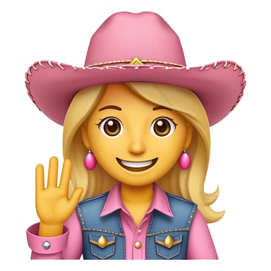 crea un emoji vaquero rosa sticker