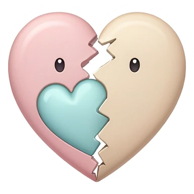 broken heart beige pastel sticker