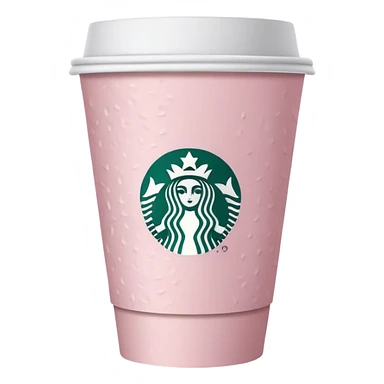 Starbucks pale pink paper cup sticker