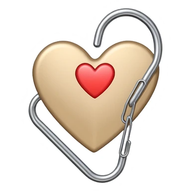 beige paper clip with a heart on it sticker