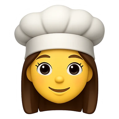 girly emoji with chef hat, remove background sticker