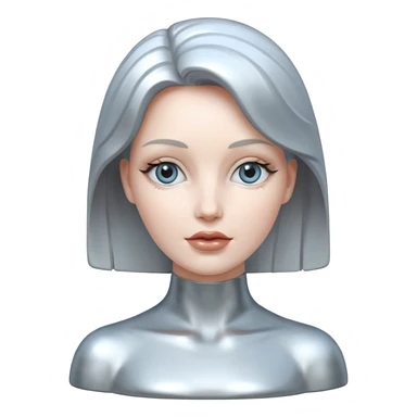 an elegant metallic chrome woman statue  sticker