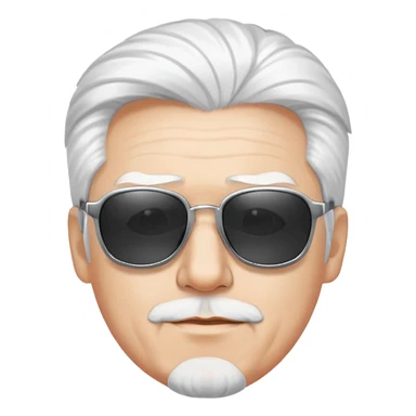 man with sunglasses, white, elegant hair sticker