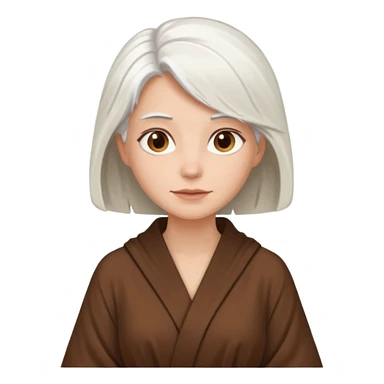 white haired woman in brown robe sticker