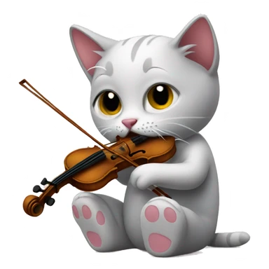 Crying kitty playing the violin sticker