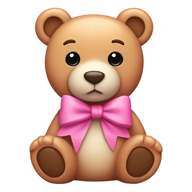 pink bear with bow sticker