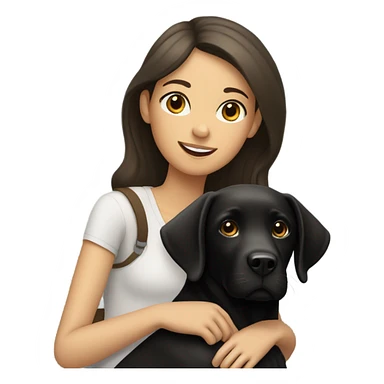 a black labrador with a brunette Spanish girl  sticker