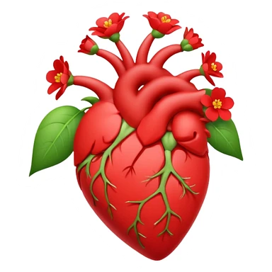A heart with a flower sprouting out of it sticker