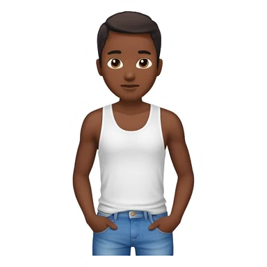 Un personnage noir avec un débardeur blanc et un jean 👖  sticker