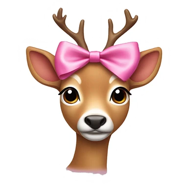 Doe wearing a pink bow sticker
