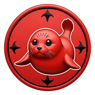 iOS sticker, summoning seal, black circle, red symbol, minimal sticker