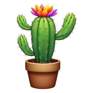 Rainbow cactus sticker